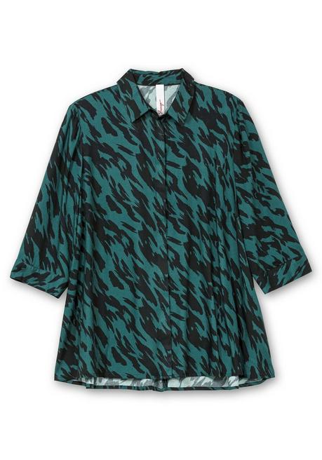 sheego Bedruckte Bluse in schwingender A-Linie - schwarz gemustert sheego Neuheiten