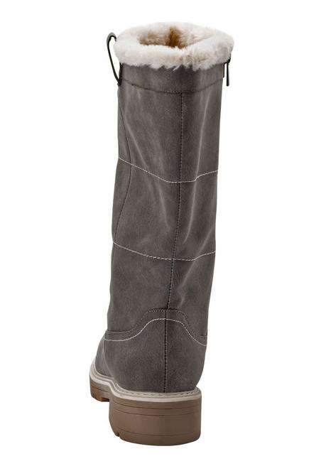sheego Weitschaftstiefel in Veloursleder-Optik - taupe sheego Kauf eins, bekomm eins gratis