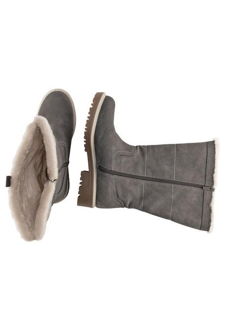 sheego Weitschaftstiefel in Veloursleder-Optik - taupe sheego Kauf eins, bekomm eins gratis