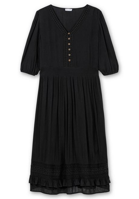 sheego by Joe Browns Maxikleid mit Volant, in Crinkle-Qualität - schwarz sheego Letzter Tag