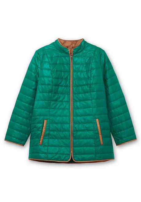 sheego Steppjacke mit Stehkragen und Kontrastdetails - tannengrün sheego Bis zu 65% Rabatt