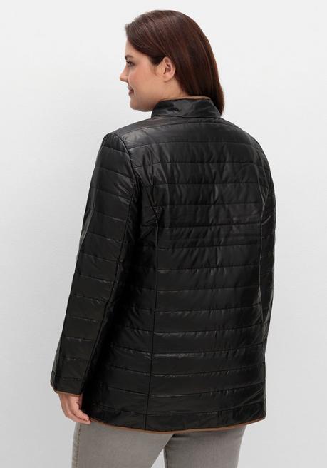 sheego Steppjacke mit Stehkragen und Kontrastdetails - schwarz sheego Sonderangebot der Fabrik
