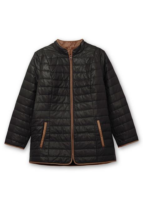 sheego Steppjacke mit Stehkragen und Kontrastdetails - schwarz sheego Sonderangebot der Fabrik