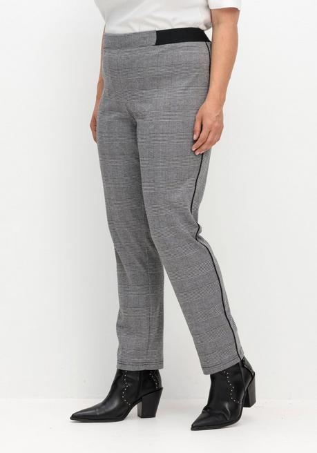 sheego Schmale Hose mit grafischem Muster und Stretchbund - grau gemustert sheego Bis zu 55% Rabatt