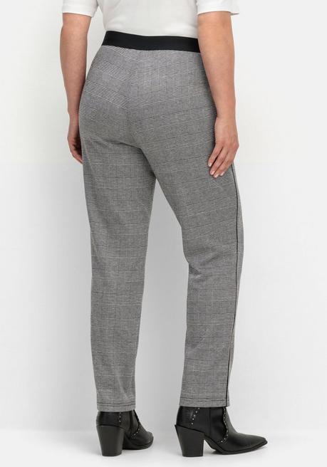 sheego Schmale Hose mit grafischem Muster und Stretchbund - grau gemustert sheego Bis zu 55% Rabatt