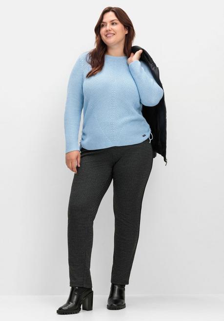 sheego Schmale Hose mit grafischem Muster und Stretchbund - schwarz gemustert sheego Discount Store für neue Produkte