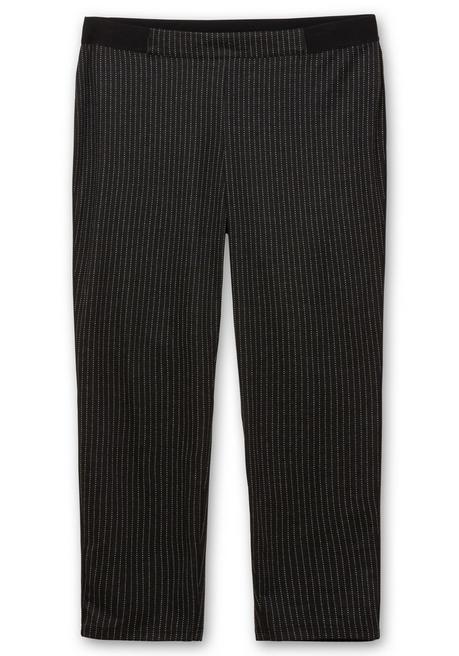sheego Schmale Hose mit grafischem Muster und Stretchbund - schwarz gestreift sheego Nur noch ein Tag übrig