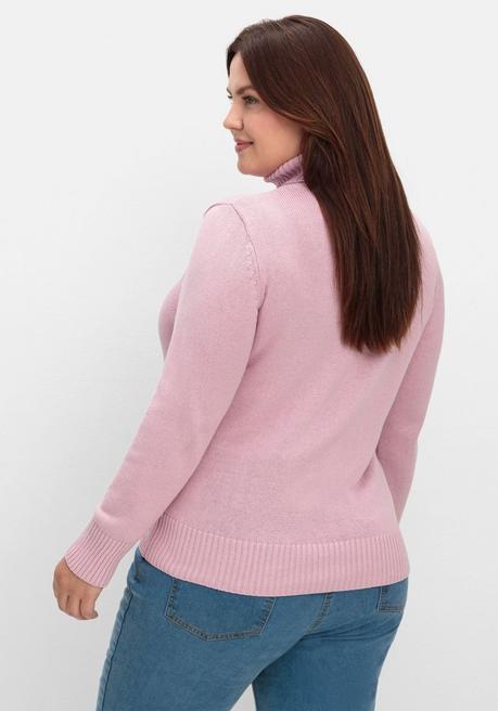 sheego Rollkragenpullover mit Rippbündchen - altrosé sheego Riesige Rabatte