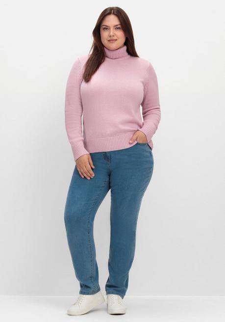 sheego Rollkragenpullover mit Rippbündchen - altrosé sheego Riesige Rabatte