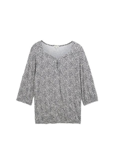 TOM TAILOR Plus Shirt in Crinkle-Optik, mit Gummizugsaum - marine gemustert sheego Black Friday Preise
