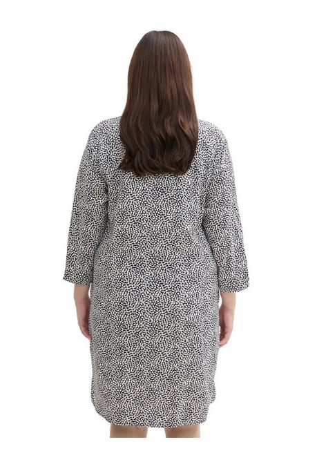 TOM TAILOR Plus Kurzes Kleid mit Minimalprint und Hemdkragen - marine gemustert sheego zollfrei