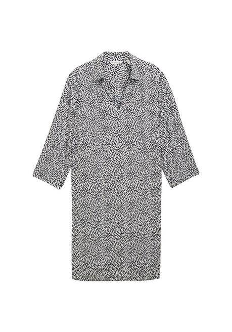 TOM TAILOR Plus Kurzes Kleid mit Minimalprint und Hemdkragen - marine gemustert sheego zollfrei