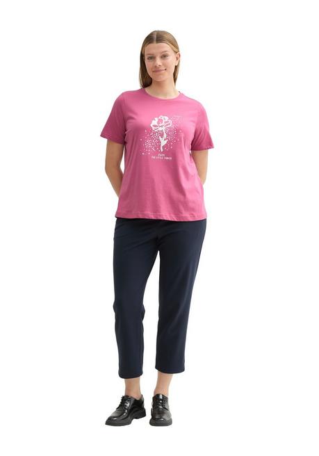 TOM TAILOR Plus T-Shirt mit platziertem Frontdruck - pink bedruckt sheego 50% Rabatt für begrenzte Zeit