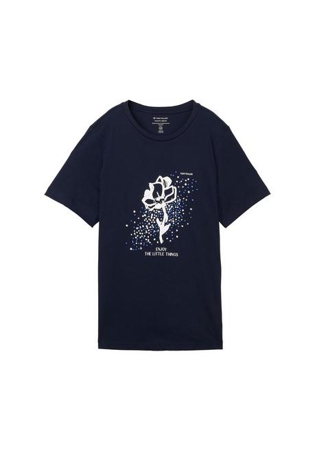 TOM TAILOR Plus T-Shirt mit platziertem Frontdruck - marine bedruckt sheego Rabatte dieses Monats
