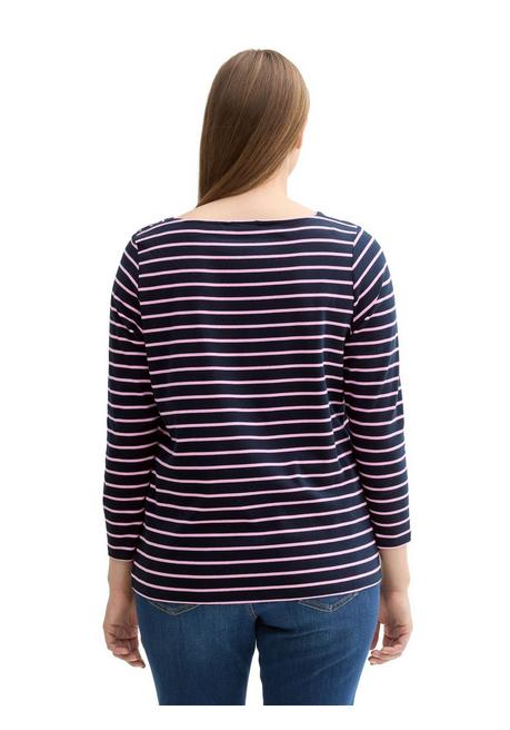 TOM TAILOR Plus Langarmshirt mit Ringeln und U-Boot-Ausschnitt - marine gestreift sheego 2025