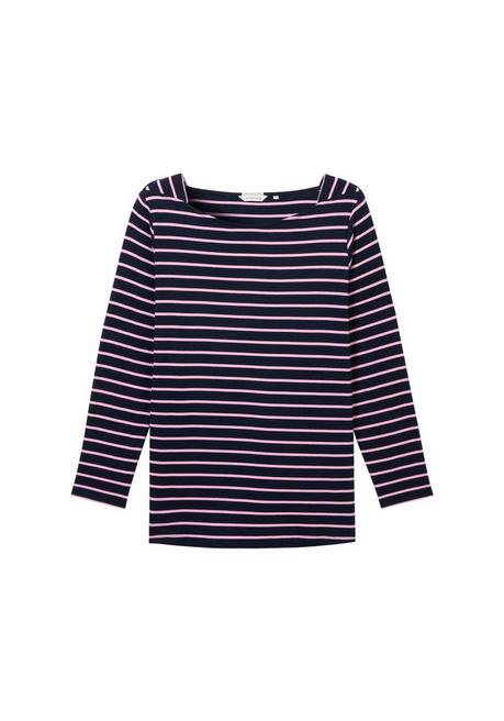 TOM TAILOR Plus Langarmshirt mit Ringeln und U-Boot-Ausschnitt - marine gestreift sheego 2025