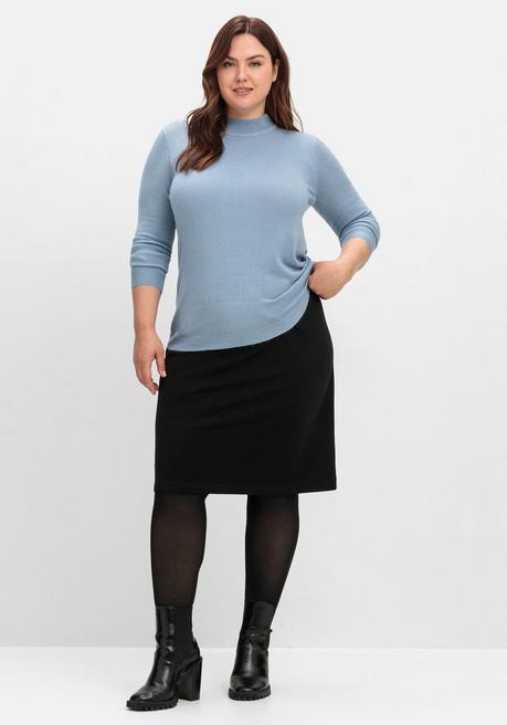sheego Extraweicher Pullover mit Stehkragen - bleu sheego Fabrikverkauf