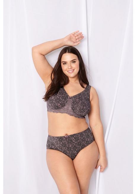 NUANCE Entlastungs-BH mit Jacquardspitze - taupe-schwarz sheego Fabrik Onlineshop