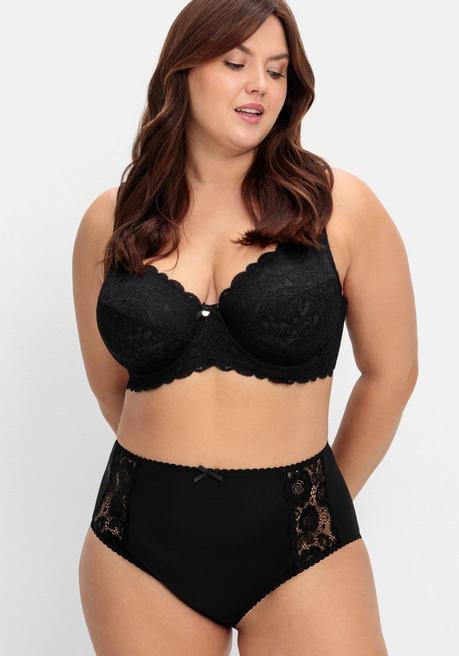 sheego Taillenslip mit transparenter Spitze - schwarz sheego Versandkostenfrei