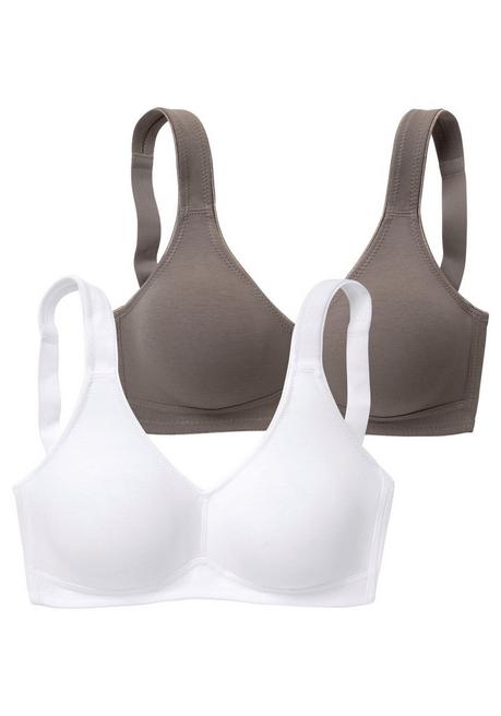 PETITE FLEUR Doppelpack Basic-BHs ohne Bügel - taupe+weiß sheego Flash Sale