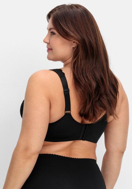 sheego Bügel-BH mit blickdichter Spitze und Seitenstützen - schwarz sheego Begrenztes Angebot