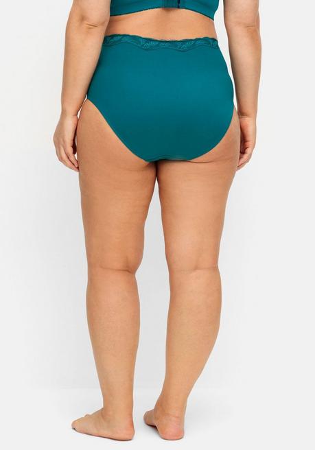 sheego Doppelpack Slips mit elastischer Spitzenkante - petrol sheego Saisonschlussverkauf