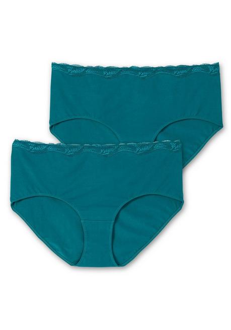sheego Doppelpack Slips mit elastischer Spitzenkante - petrol sheego Saisonschlussverkauf