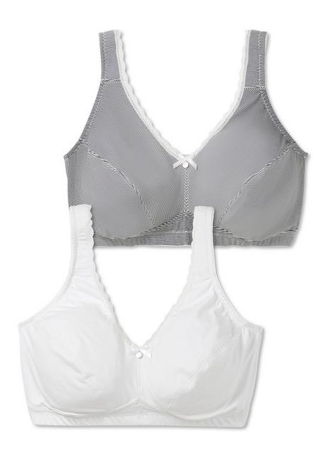 sheego Doppelpack Komfort-BHs ohne Bügel - anthrazit+weiß sheego Neueste Mode
