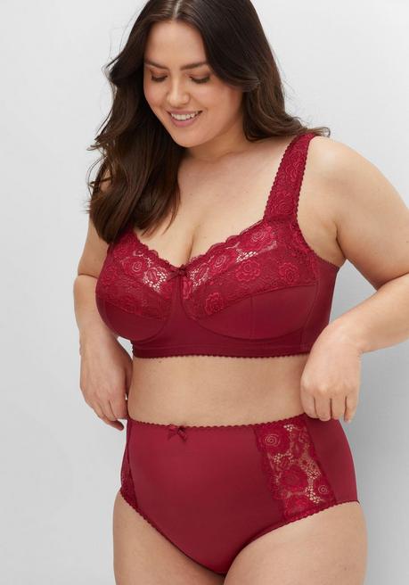 sheego Taillenslip mit transparenter Spitze - burgund sheego JETZT KAUFEN