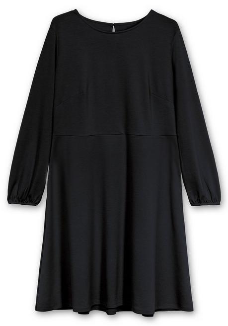 sheego Kleid aus Interlock, mit ausgestelltem Rock - schwarz sheego Nur noch ein Tag übrig