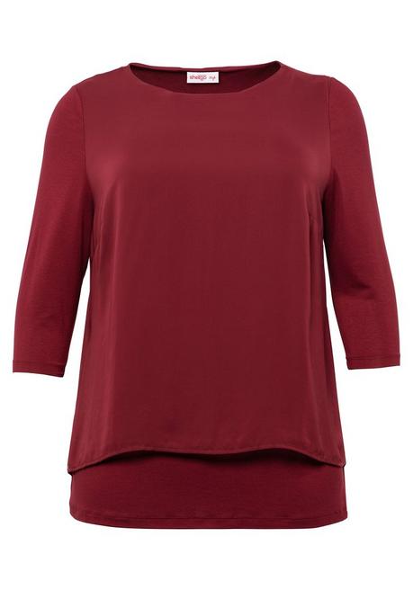 sheego Blusenshirt in leichter A-Linie mit Zipfelsaum - rubinrot sheego Riesige Rabatte