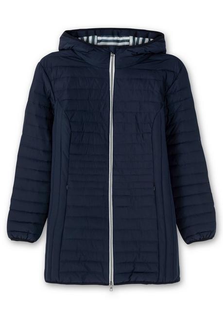 sheego Leicht wattierte Longsteppjacke mit Kapuze - nachtblau sheego 50% Rabatt mit kostenlosem Versand