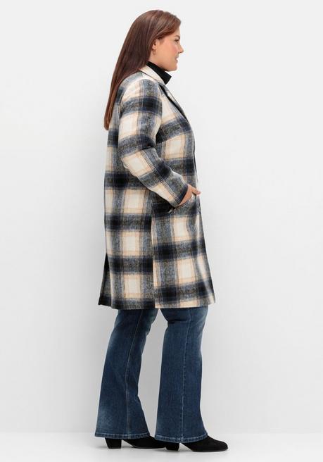 sheego by Joe Browns Karierter Kurzmantel mit Wolle - dunkelgrau kariert sheego Clearance-Verkauf