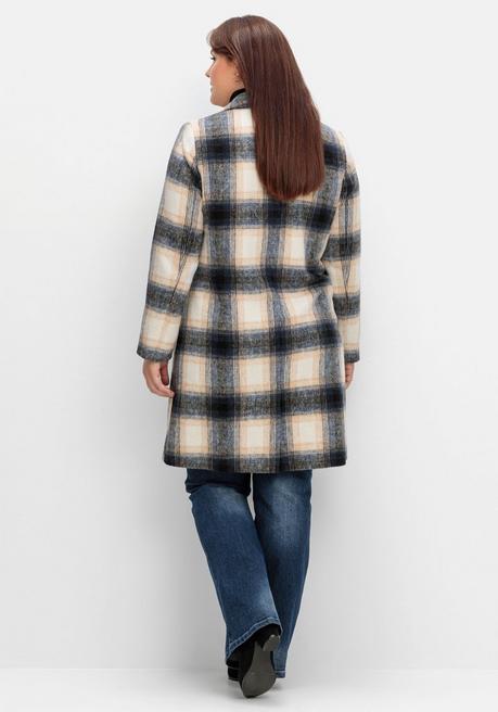 sheego by Joe Browns Karierter Kurzmantel mit Wolle - dunkelgrau kariert sheego Clearance-Verkauf