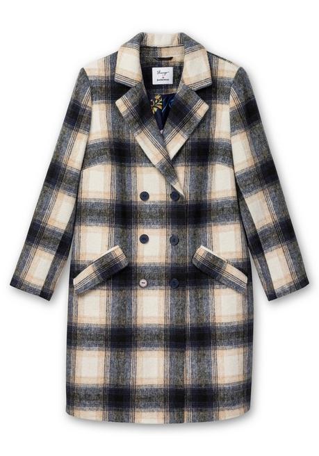 sheego by Joe Browns Karierter Kurzmantel mit Wolle - dunkelgrau kariert sheego Clearance-Verkauf