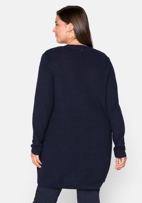 sheego Cardigan aus Grobstrick, in offener Form - marine sheego Kostenloser Versand international