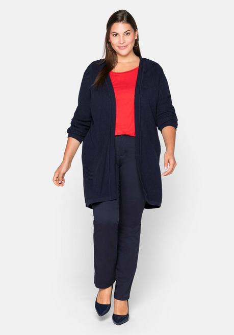 sheego Cardigan aus Grobstrick, in offener Form - marine sheego Kostenloser Versand international