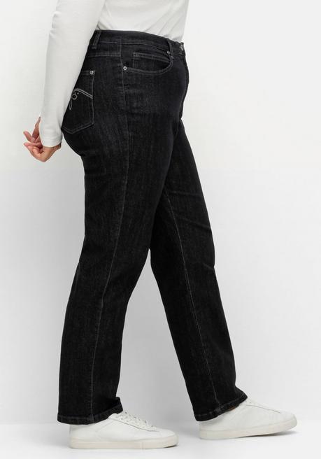 sheego x Collection L. Gerade Jeans in 5-Pocket-Form - black Denim sheego Begrenzt auf 3 Tage