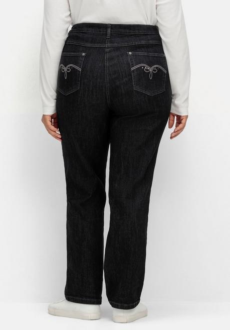 sheego x Collection L. Gerade Jeans in 5-Pocket-Form - black Denim sheego Begrenzt auf 3 Tage