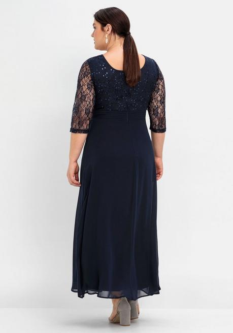 sheego Abendkleid mit floraler Spitze - marine sheego Black Friday Preise