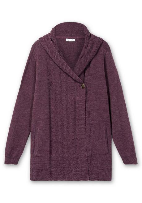 sheego by Joe Browns Cardigan mit Kapuze und Knopfverschluss - brombeer sheego zollfrei