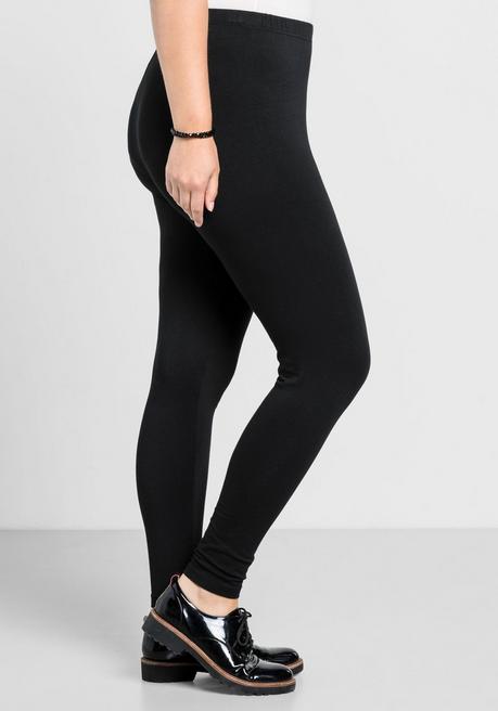 sheego Leggings mit Gummizugbund - schwarz sheego Rabatte dieses Monats
