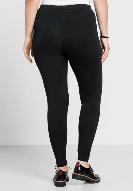 sheego Leggings mit Gummizugbund - schwarz sheego Rabatte dieses Monats