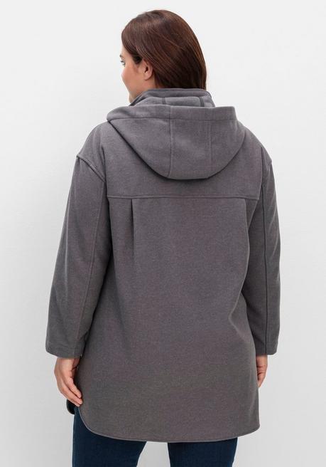 sheego Kapuzenjacke mit Stehkragen und Reißverschluss - anthrazit sheego Hotsell