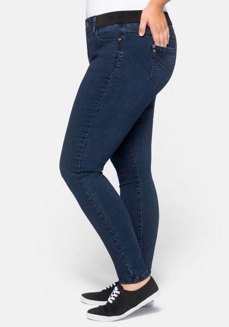 sheego Skinny Jeans mit »Ultimate Stretch«, wächst bis 3 Gr. mit - dark blue Denim sheego im Angebot