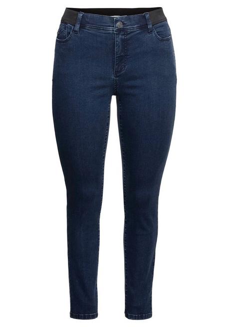 sheego Skinny Jeans mit »Ultimate Stretch«, wächst bis 3 Gr. mit - dark blue Denim sheego im Angebot