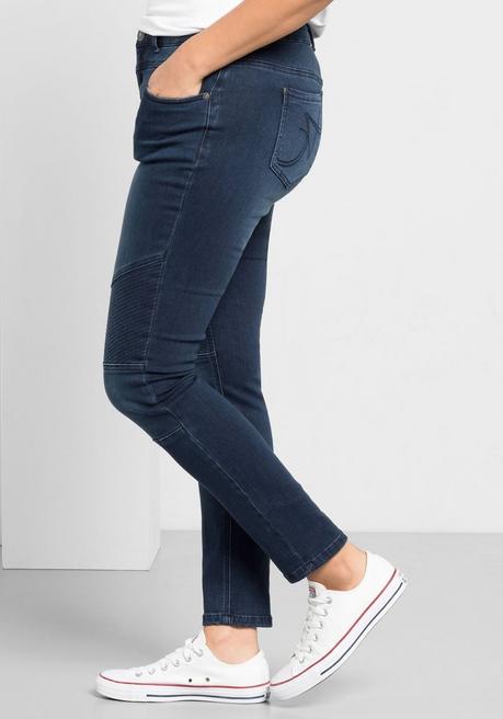 sheego Skinny Power-Stretch-Jeans im Biker-Look - dark blue Denim sheego Meist gekauft