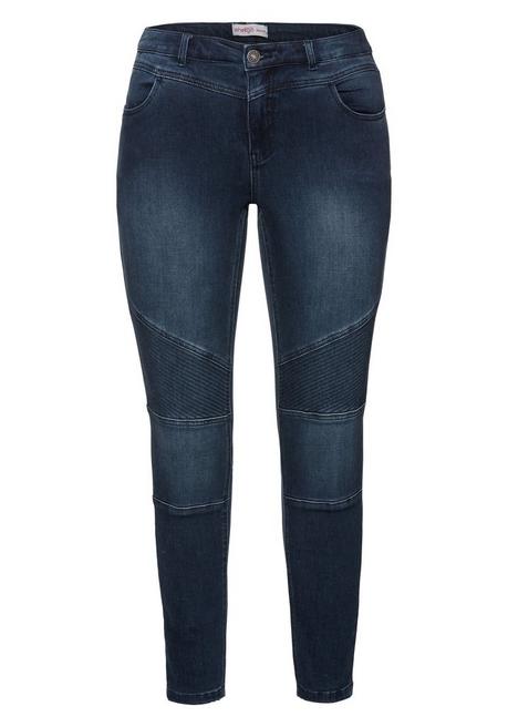sheego Skinny Power-Stretch-Jeans im Biker-Look - dark blue Denim sheego Meist gekauft