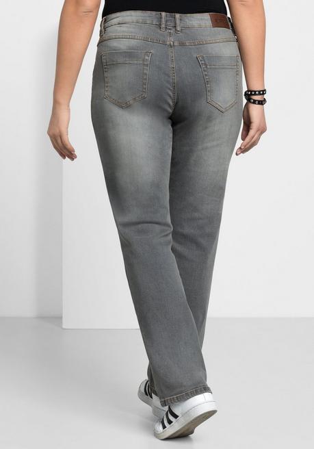 sheego Gerade Jeans mit Used-Effekten - grey Denim sheego Fabrik Onlineshop
