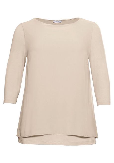 sheego Blusenshirt in leichter A-Linie mit Zipfelsaum - beigefarben sheego Fabrikpreis